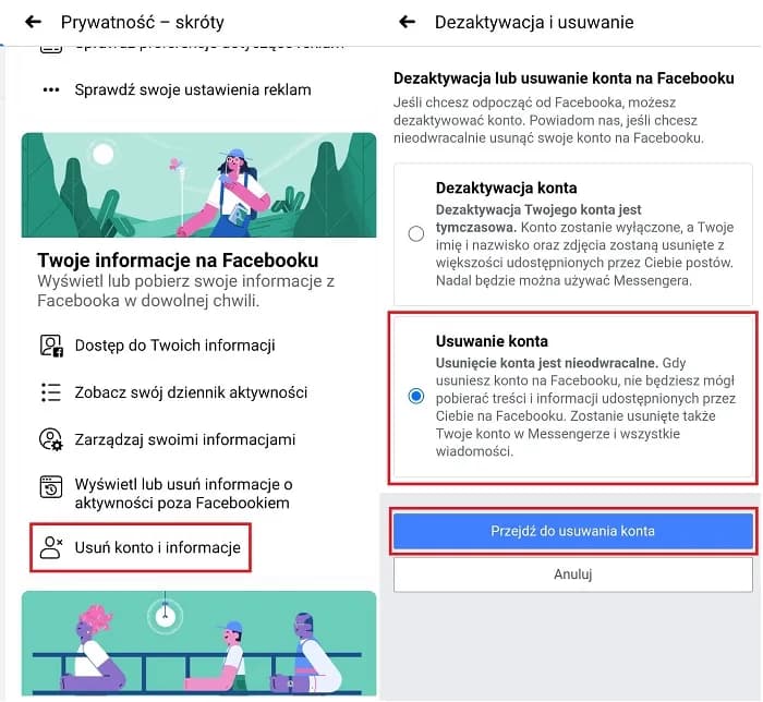 Jak dezaktywować konto na FB w aplikacji - szybki poradnik